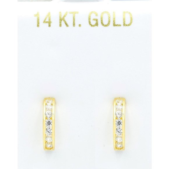 Created 0.56 Cts White Sapphires Stud Earrings 14k Gold